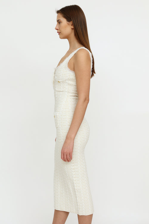 Ronny Kobo White Nina Sleeve-Less Dress