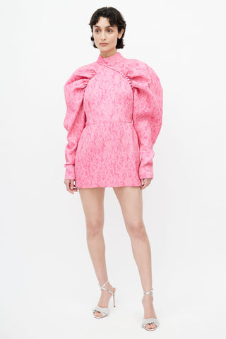 Rotate x Birger Christensen Pink Textured Dress