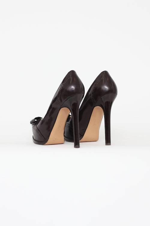 Salvatore Ferragamo Brown Tisha Bow Pump