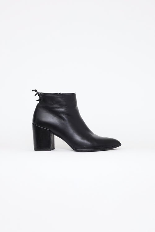 Stuart Weitzman Black Leather Ankle Boots