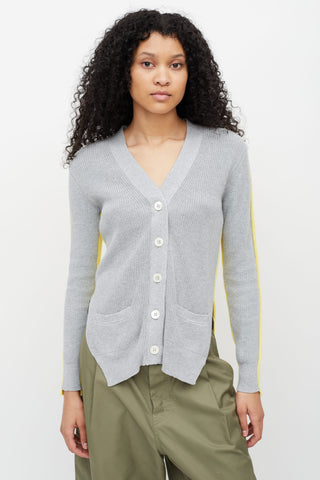 Sacai Luck Yellow 
Grey  Cardigan