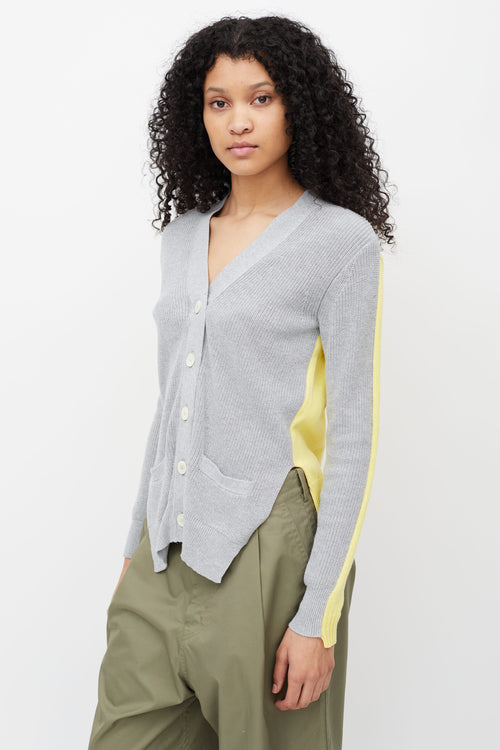 Sacai Luck Yellow 
Grey  Cardigan