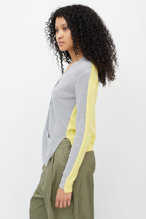 Sacai Luck Yellow 
Grey  Cardigan