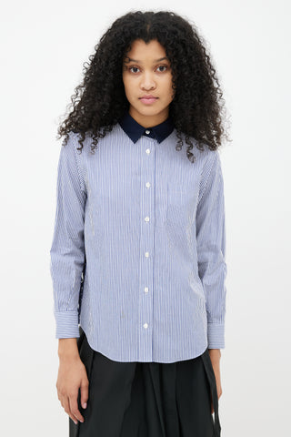 Sacai Navy Stripe 
Lace  Shirt