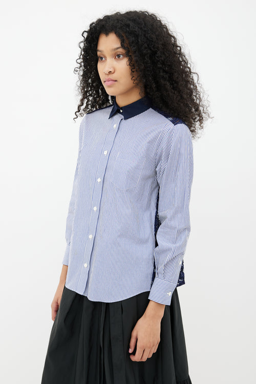 Sacai Navy Stripe 
Lace  Shirt