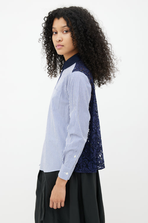 Sacai Navy Stripe 
Lace  Shirt