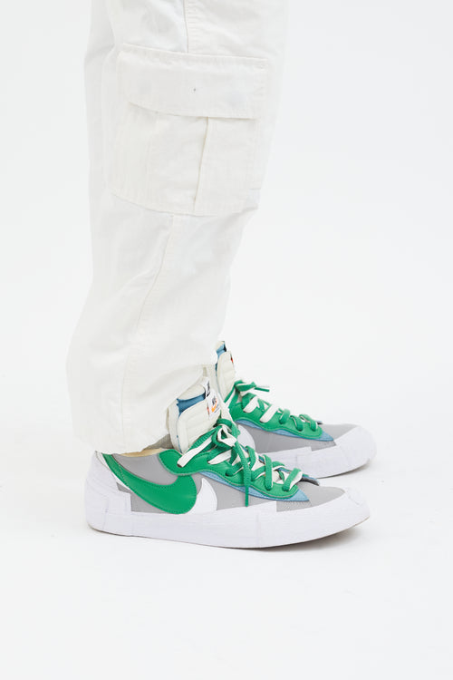 Sacai X Nike Green Classic Blazer Low Sneaker