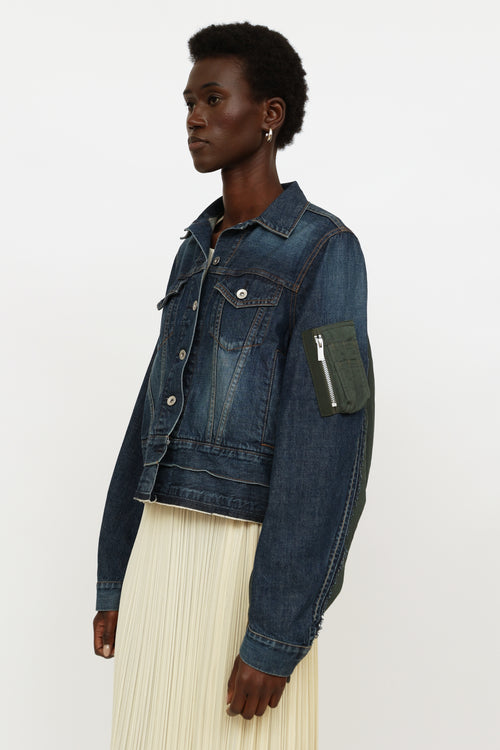 Sacai Denim 
Green Panel Jacket