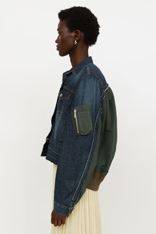 Sacai Denim 
Green Panel Jacket