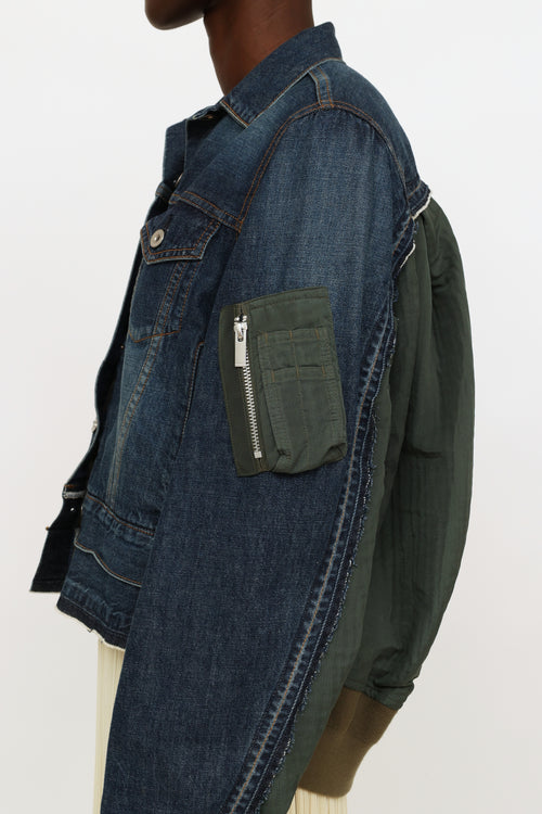 Sacai Denim 
Green Panel Jacket