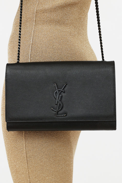 Saint Laurent Black Leather Kate Crossbody Bag