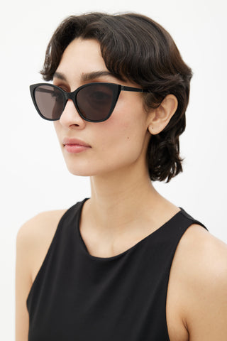 Saint Laurent Black 
Silver-Tone SL M69 Sunglasses