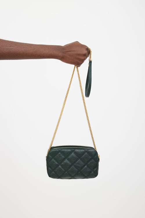 Saint Laurent Green Becky Quilted Leather Bag