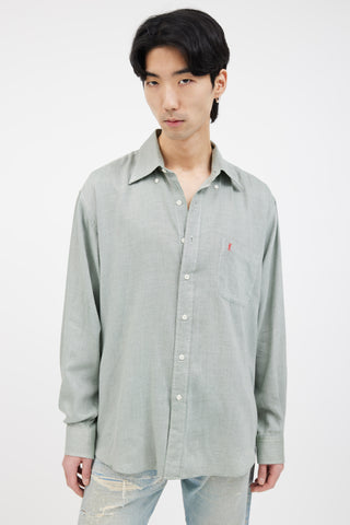 Saint Laurent Mint Green Long Sleeve Shirt 