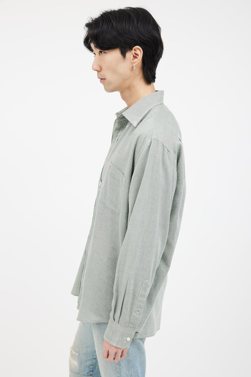 Saint Laurent Mint Green Long Sleeve Shirt 