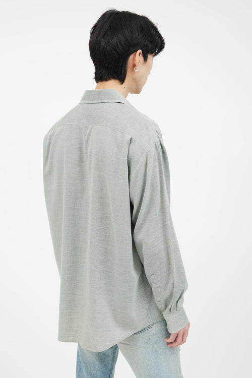 Saint Laurent Mint Green Long Sleeve Shirt 