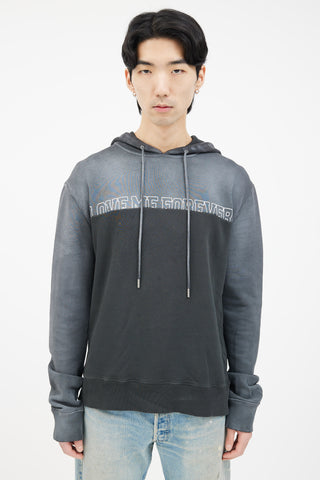 Saint Laurent Grey Two Tone Love Me Forever Hoodie