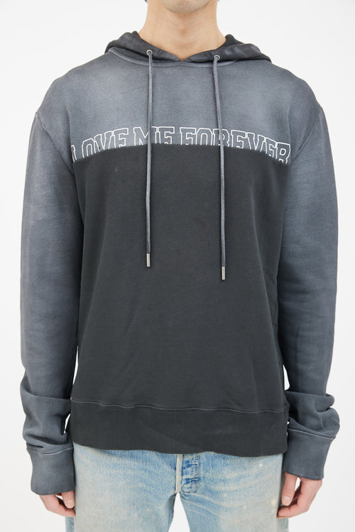 Saint Laurent Grey Two Tone Love Me Forever Hoodie