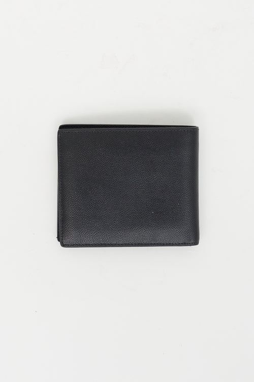 Saint Laurent Black Grain De Poudre Embossed Leather East/West Wallet