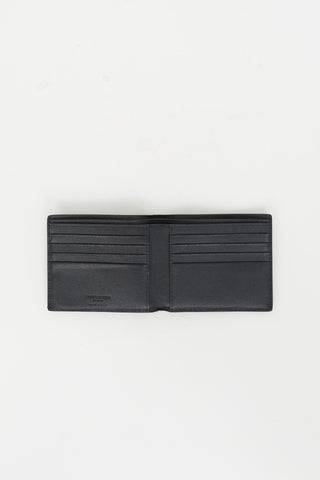 Saint Laurent Black Grain De Poudre Embossed Leather East/West Wallet