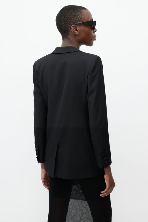 Saint Laurent Black Satin Trim Blazer