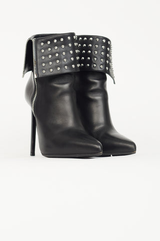 Saint Laurent Black Studded Ankle Boot