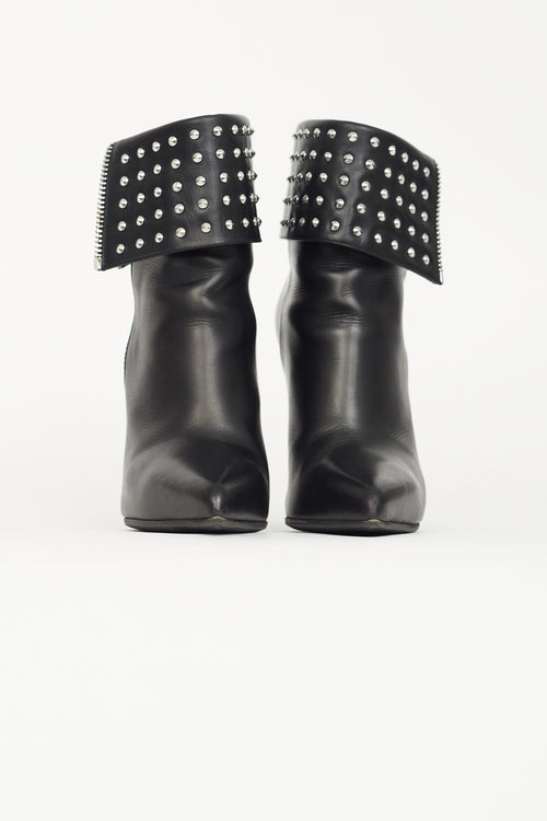 Saint Laurent Black Studded Ankle Boot