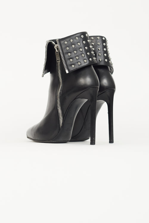 Saint Laurent Black Studded Ankle Boot