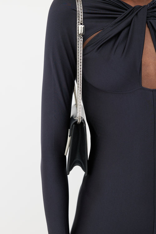 Saint Laurent Black 
White Betty Chain Shoulder Bag