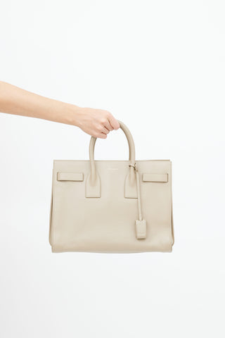 Saint Laurent Taupe Leather Sac Du Jour Bag