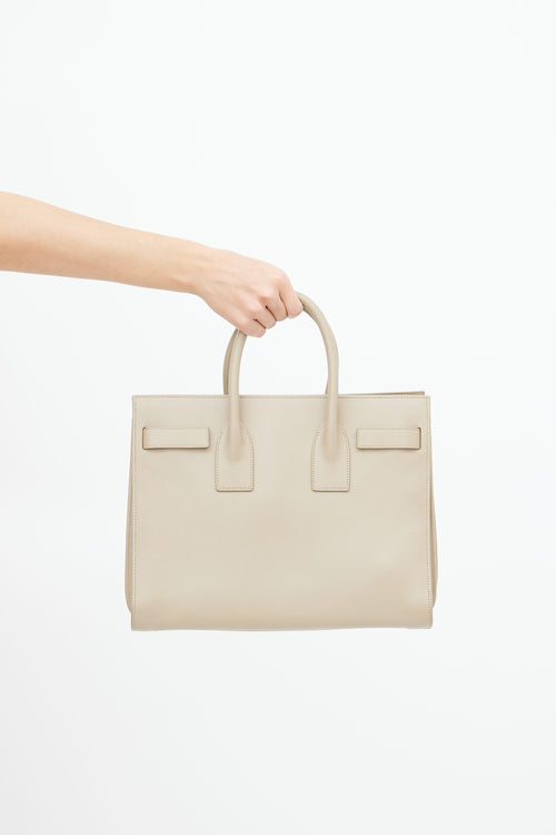 Saint Laurent Taupe Leather Sac Du Jour Bag