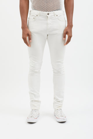 Saint Laurent White Slim Leg Jeans