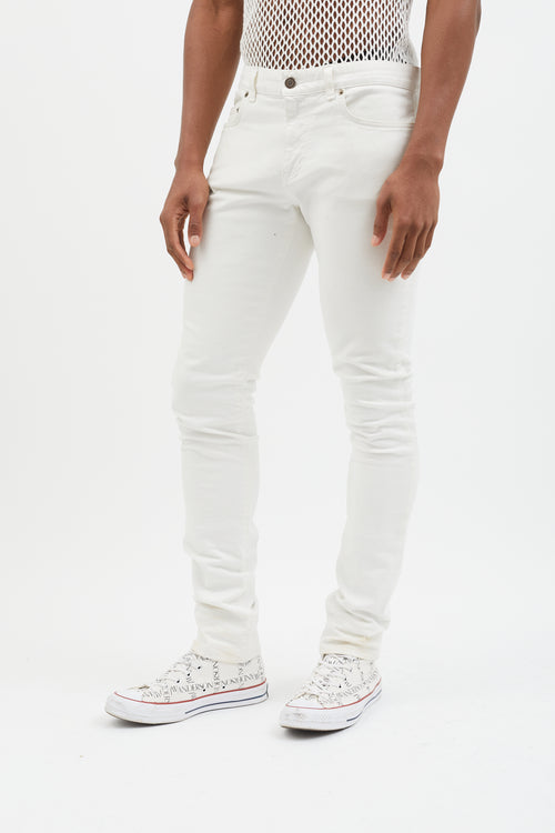 Saint Laurent White Slim Leg Jeans