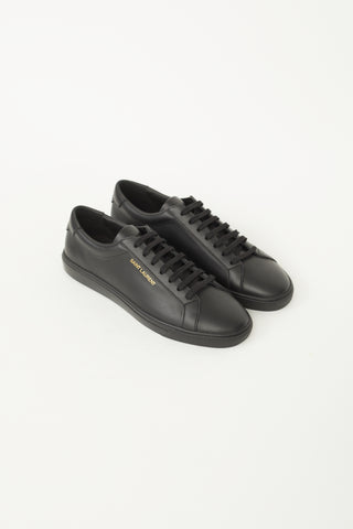 Saint Laurent Black Leather Andy Low-Top Sneaker