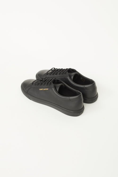 Saint Laurent Black Leather Andy Low-Top Sneaker