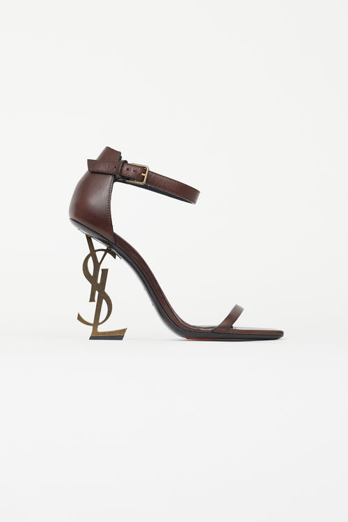 Saint Laurent Brown Leather Opyum Heel