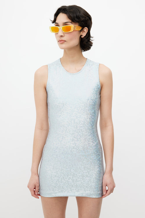 Saks Potts Silver Iridescent Vision Mini Dress