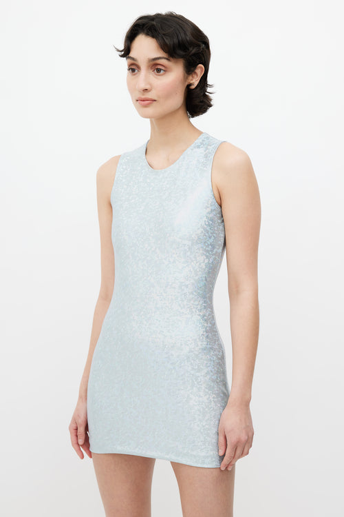 Saks Potts Silver Iridescent Vision Mini Dress