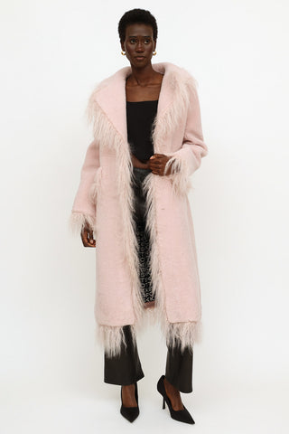 Saks Pott Pink Shearling Jimy Coat