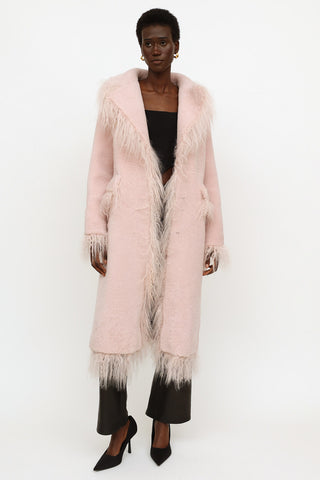 Saks Pott Pink Shearling Jimy Coat