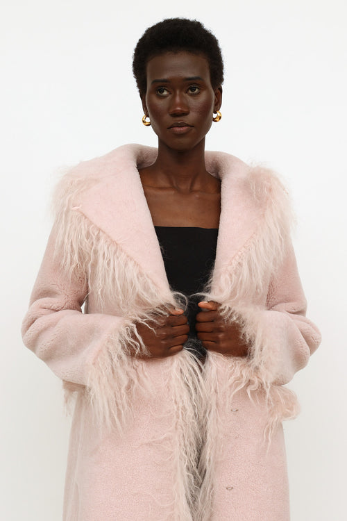 Saks Pott Pink Shearling Jimy Coat