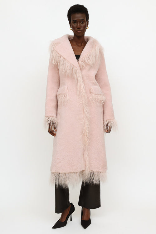 Saks Pott Pink Shearling Jimy Coat