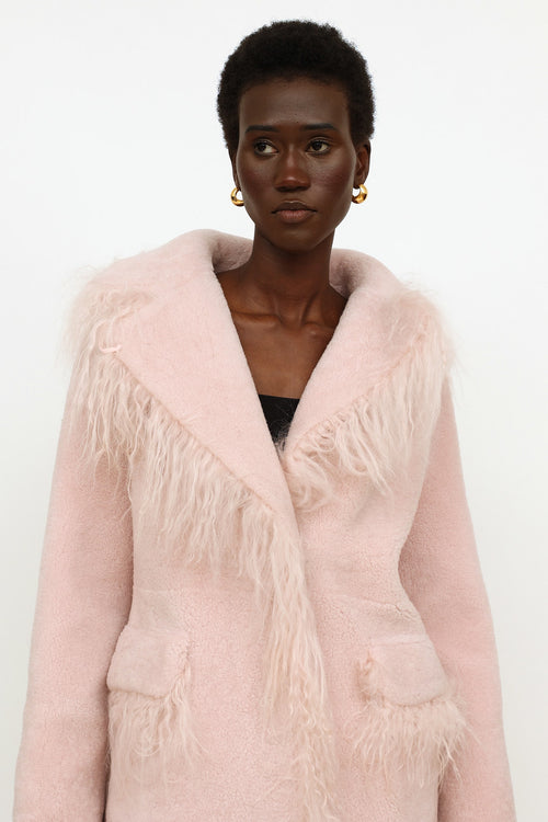 Saks Pott Pink Shearling Jimy Coat