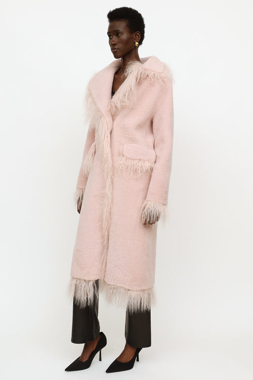 Saks Pott Pink Shearling Jimy Coat