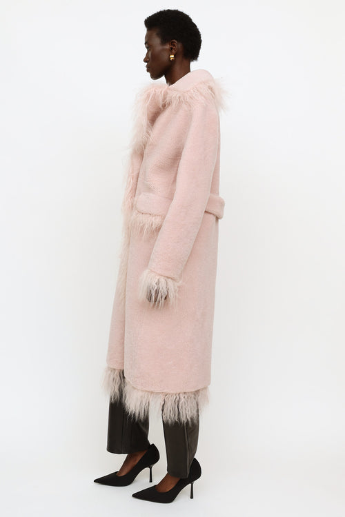 Saks Pott Pink Shearling Jimy Coat