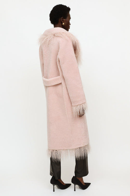 Saks Pott Pink Shearling Jimy Coat