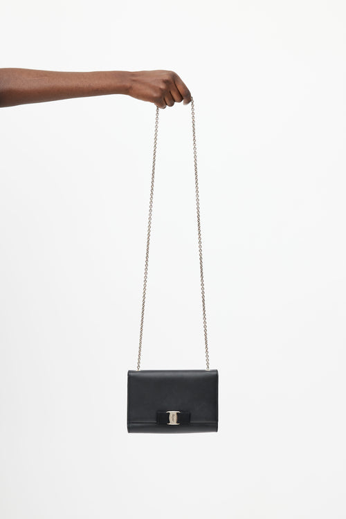 Salvatore Ferragamo Black Vara Bow Shoulder Bag