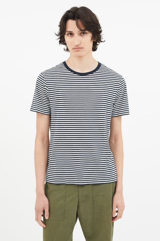 Sandro Navy 
White Stripe T-Shirt