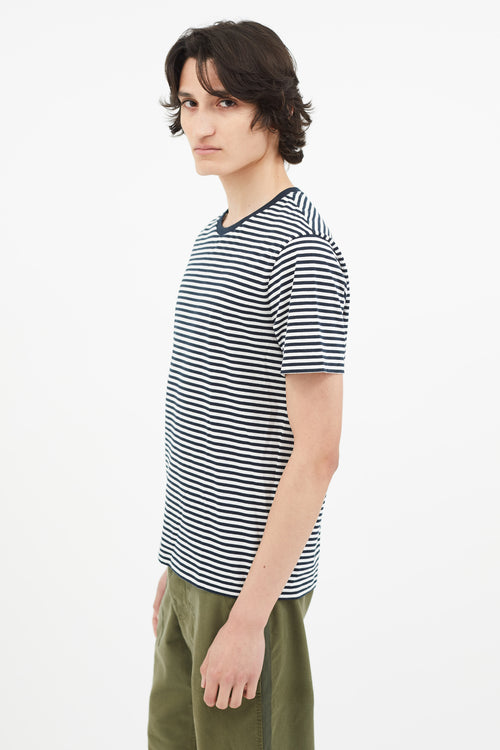 Sandro Navy 
White Stripe T-Shirt