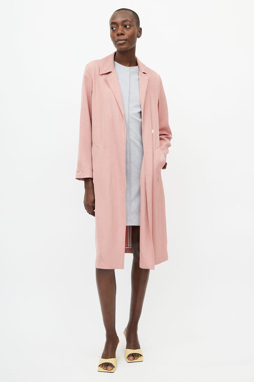 Sandro Pink Twill Over Coat